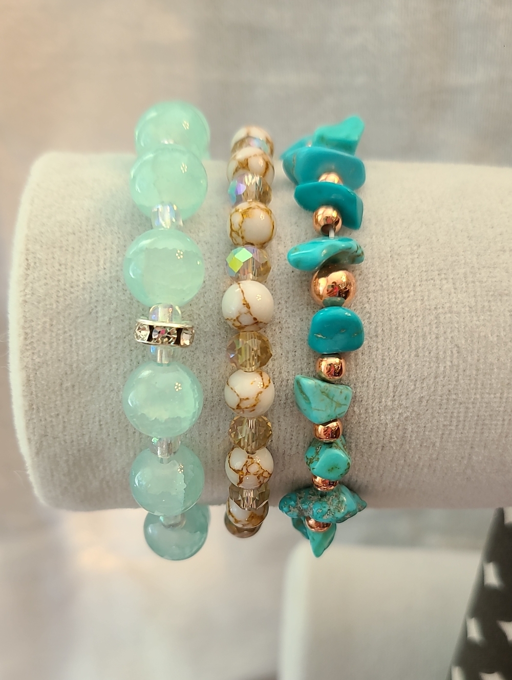 Turquoise & Aqua Beaded Stackable Bracelet Set - Women Jewelry